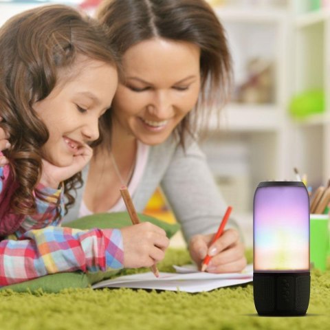 Bezprzewodowy inteligentny głośnik LED V-TAC z technologią bluetooth 2x3W USB micro SD czarny VT-7456