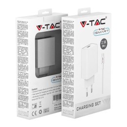 Ładowarka V-TAC USB type C z przewodem biała VT-5372-W