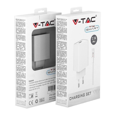 Ładowarka V-TAC USB type C z przewodem biała VT-5372-W