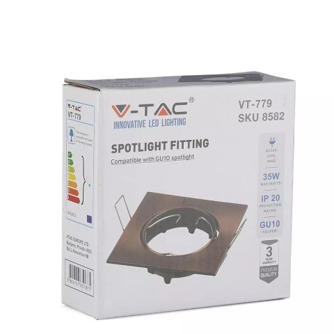 Oczko V-TAC GU10 kwadrat ruchome miedź VT-779-SB 3 lata gwarancji