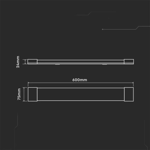 Oprawa V-TAC 20W LED liniowa natynkowa SAMSUNG CHIP 60cm 120Lm/W VT-8-20 6400K 2400lm 5 lat gwarancji