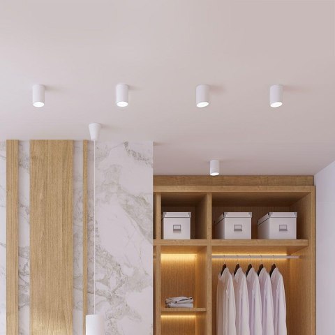 Oprawa V-TAC aluminiowa GU10 okrągła natynkowa tuba biała 60x100mm VT-807-W 3 lata gwarancji