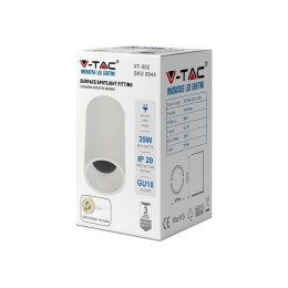 Oprawa V-TAC aluminiowa GU10 okrągła natynkowa tuba biała 70x107mm VT-802-W 3 lata gwarancji