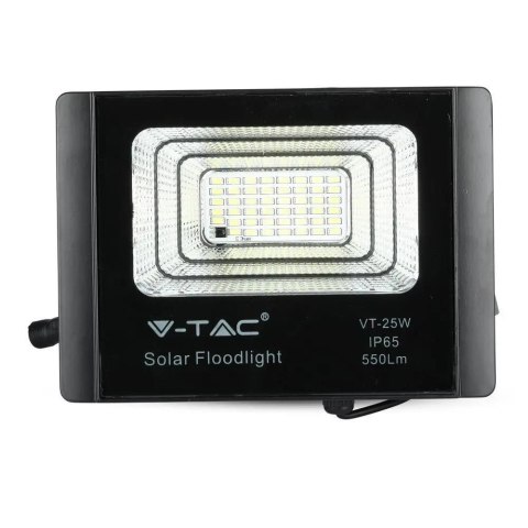 Projektor LED solarny V-TAC 12W czarny IP65 pilot timer VT-25W 4000K 550lm