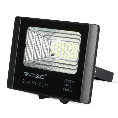 Projektor LED solarny V-TAC 12W czarny IP65 pilot timer VT-25W 4000K 550lm