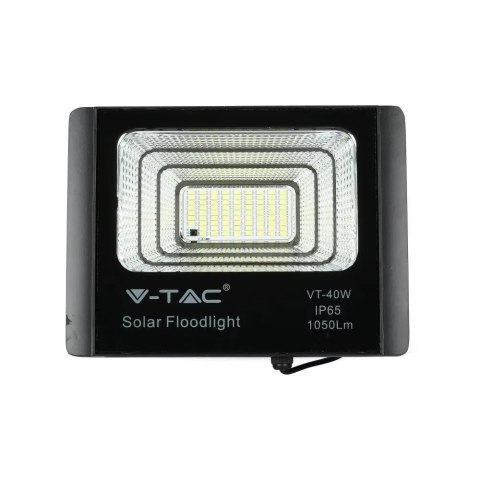 Projektor LED solarny V-TAC 16W czarny IP65 pilot timer VT-40W 4000K 1050lm