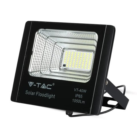 Projektor LED solarny V-TAC 16W czarny IP65 pilot timer VT-40W 6000K 1050lm