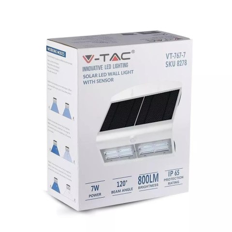 Projektor solarny 6.8W LED biały V-TAC VT-767-7 4000K 800lm