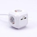 Przedłużacz kostka 4 gniazda 2 gniazda USB 1.55MM 1.4M V-TAC VT-1154-2