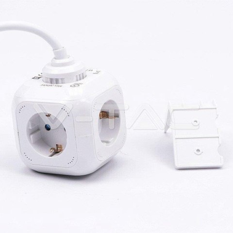 Przedłużacz kostka 4 gniazda 2 gniazda USB 1.55MM 1.4M V-TAC VT-1154-2