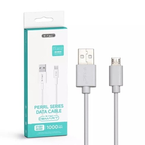 Przewód micro USB V-TAC 1M biały seria pearl VT-5301