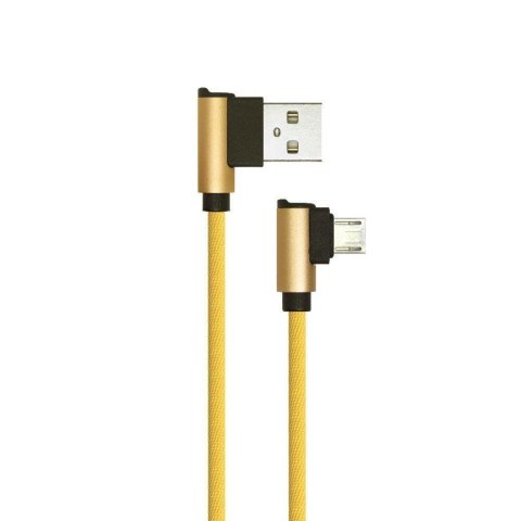 Przewód micro USB V-TAC 1M złoty wtyk kątowy seria diamond VT-5362