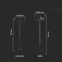 Słupek ogrodowy V-TAC 7W SAMSUNG CHIP 2w1 czarny VT-907 3000K 420lm 3 lata gwarancji