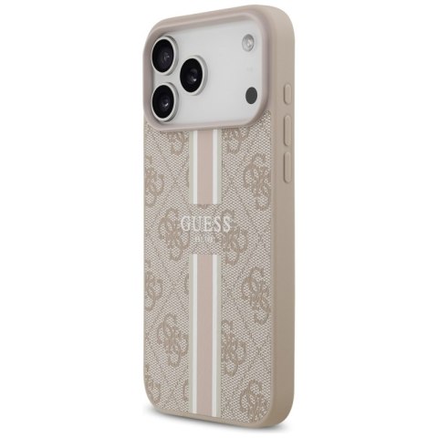 Guess 4G Printed Stripes MagSafe - Etui iPhone 17 Pro Max (różowy)