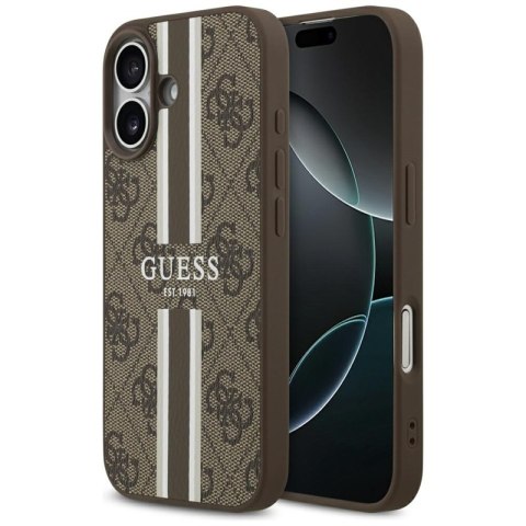 Guess 4G Printed Stripes MagSafe - Etui iPhone 17 (brązowy)