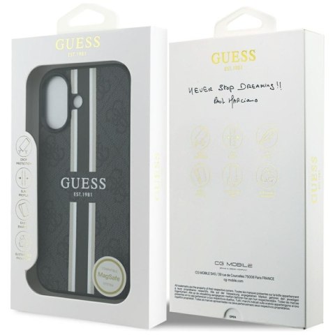 Guess 4G Printed Stripes MagSafe - Etui iPhone 17 (czarny)