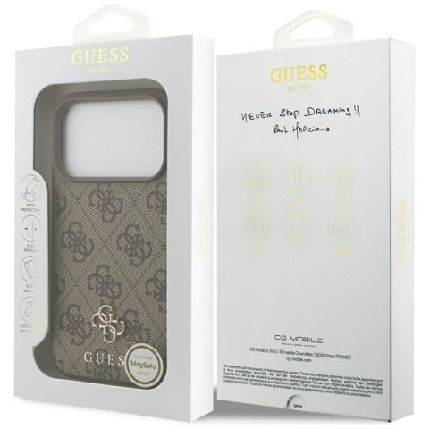 Guess 4G Small 4G and Classic MagSafe - Etui do iPhone 17 Pro (brązowy)