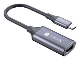 Techly I-USB-VIDEO-C4K adapter kablowy HDMI Typu A (Standard) USB Type-C Srebrny