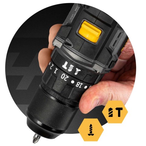 Wiertarko-wkrętarka akumulatorowa z udarem Humberg 21V HM-432