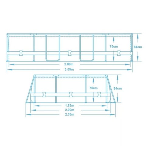Basen ogrodowy stelażowy 305 x 200 x 84 cm 17w1 Bestway 5614A