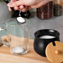 Cukierniczka Ceramiczna VILDE 250 ml Czarna z Pokrywką i Łyżeczką