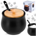 Cukierniczka Ceramiczna VILDE 250 ml Czarna z Pokrywką i Łyżeczką