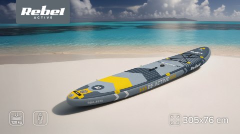 Deska REBEL ACTIVE SUP, windsurfing, pompowana, zestaw, 305x76x15