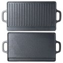 Płyta do Grilla Grillowania Mięsa Ryb Żeliwna Dwustronna VILDE 45,5x22,5 cm