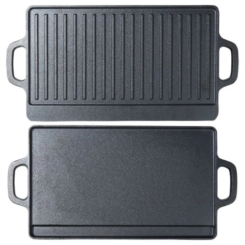 Płyta do Grilla Grillowania Mięsa Ryb Żeliwna Dwustronna VILDE 45,5x22,5 cm
