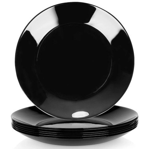 Talerze Deserowe Szklane Czarne 6 szt. VILDE 18 cm Kwadratowe