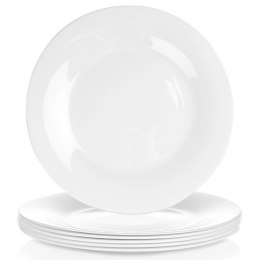 Talerze Obiadowe Płytkie Szkło Białe 6 szt. VILDE 25,5 cm Opalowe