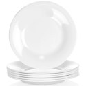 Talerze deserowe szklane białe 18 cm 6 szt.