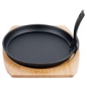 Żeliwna Patelnia do Smażenia Grillowania z Deską do Serwowania VILDE 22 cm
