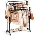 Wiekszak na Ubrania Loft Stojący Metalowy Czarny Pionowy VILDE 110x45x152cm