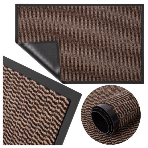 Wycieraczka do butów wejściowa pod drzwi 60x90 cm ELIANA brązowa