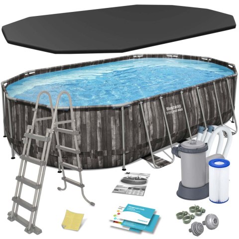 Basen ogrodowy stelażowy 610 x 366 x 122 cm 12w1 Bestway 5611R