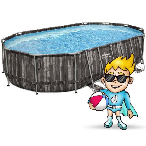 Basen ogrodowy stelażowy 610 x 366 x 122 cm 12w1 Bestway 5611R