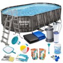 Basen ogrodowy stelażowy 610 x 366 x 122 cm 18w1 Bestway 5611R