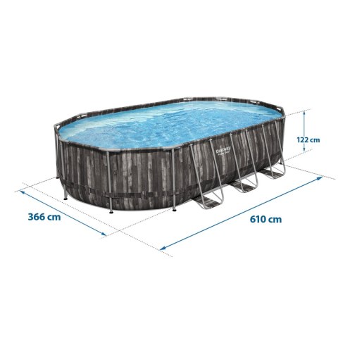 Basen ogrodowy stelażowy 610 x 366 x 122 cm 18w1 Bestway 5611R