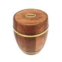 Duża Drewniana Skarbonka Beczka - Otwierana Retro - DNU-002