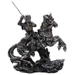 Figurka Średniowieczny Rycerz na Koniu z Włócznią - dekoracja polyresin - MC-23157