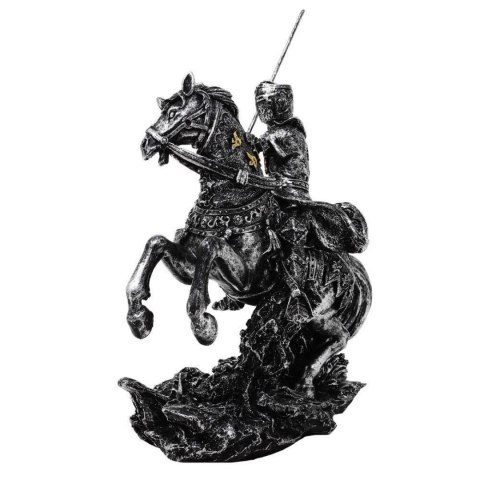 Figurka Średniowieczny Rycerz na Koniu z Włócznią - dekoracja polyresin - MC-23157