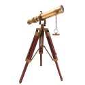 Luneta Mosiężna Retro na Trójnogu Drewnianym - Regulowana Wysokość - SR010