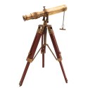 Luneta Mosiężna Retro na Trójnogu Drewnianym - Regulowana Wysokość - SR010