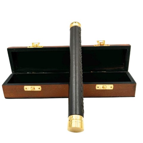 Luneta Mosiężno-Skórzana w Pudełku Drewnianym - HT013