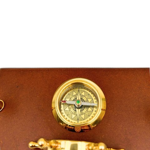 Marynistyczny Zestaw Biurkowy - Koło Sterowe, Kompas, Uchwyty na Długopisy - TT019