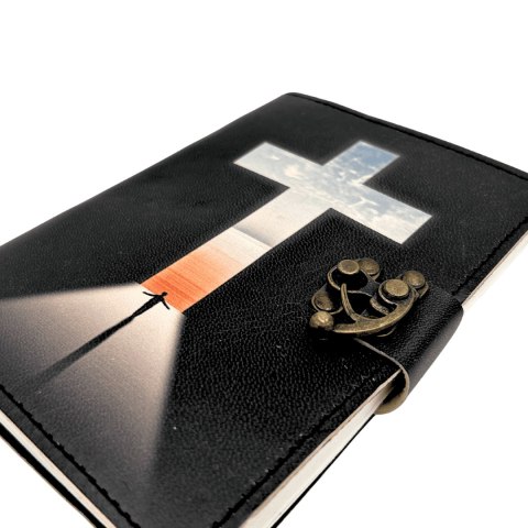Notes Skórzany Krzyż Religijny Modlitewnik - 200 stron - AH15
