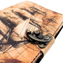 Notes Skórzany Marynistyczny Żaglowiec Retro - Prezent dla Żeglarza - AH11