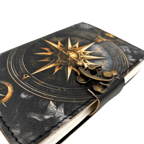 Notes Skórzany Pamiętnik Retro Róża Wiatrów 200 stron - AH12