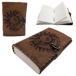 Notes Skórzany Retro 200 stron Słońce i Księżyc 200 stron - AH05
